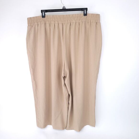 Nine West Pants Womens 2X Cropped Pull On Wide Leg  Dress Beige Plus - Picture 2 of 10